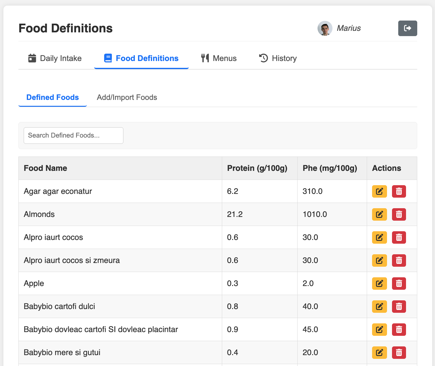 Define Foods Screenshot